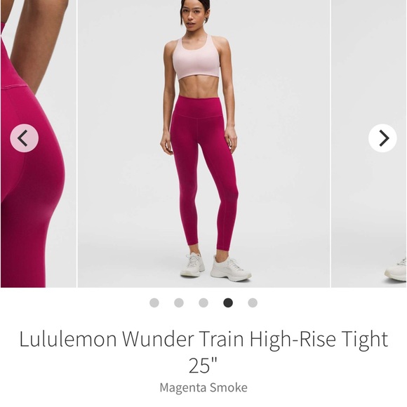 NEW with tags! Lululemon Wunder Train High-Rise Tight 25"
Magenta Smoke sz 10 - Picture 9 of 10